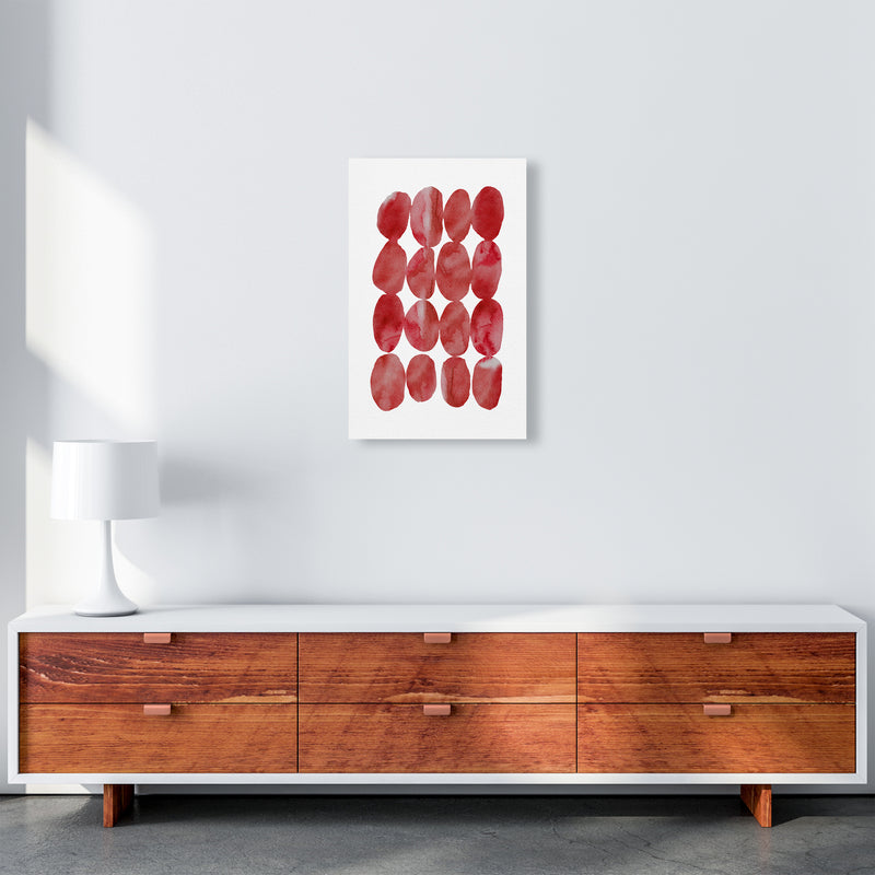 Watercolor Red Stones Art Print by Seven Trees Design A3 Canvas