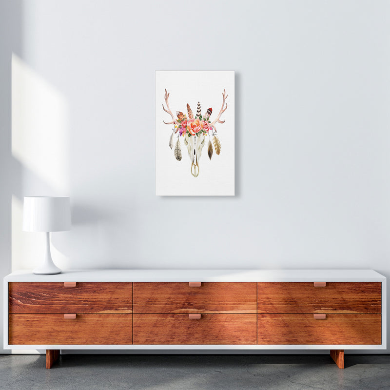 Boho cow skull Art Print by Seven Trees Design A3 Canvas