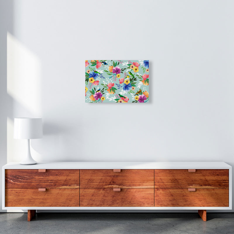 flowers birds Art Print by Seven Trees Design A3 Canvas