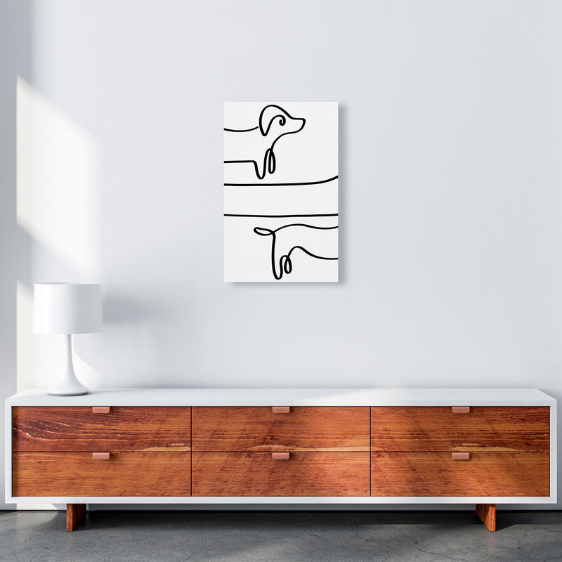 One Line dachshund Art Print by Seven Trees Design A3 Canvas