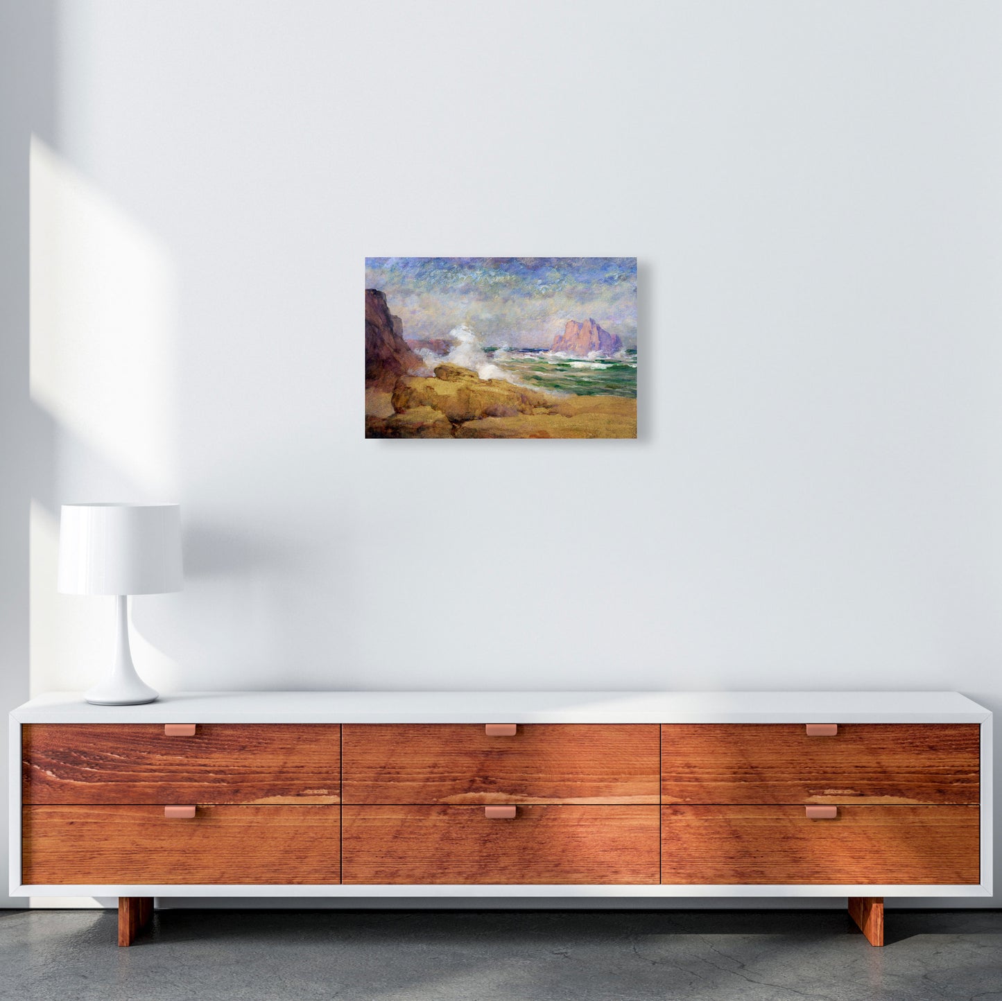 The Ocean and the Bay Painting Art Print by Seven Trees Design A3 Canvas