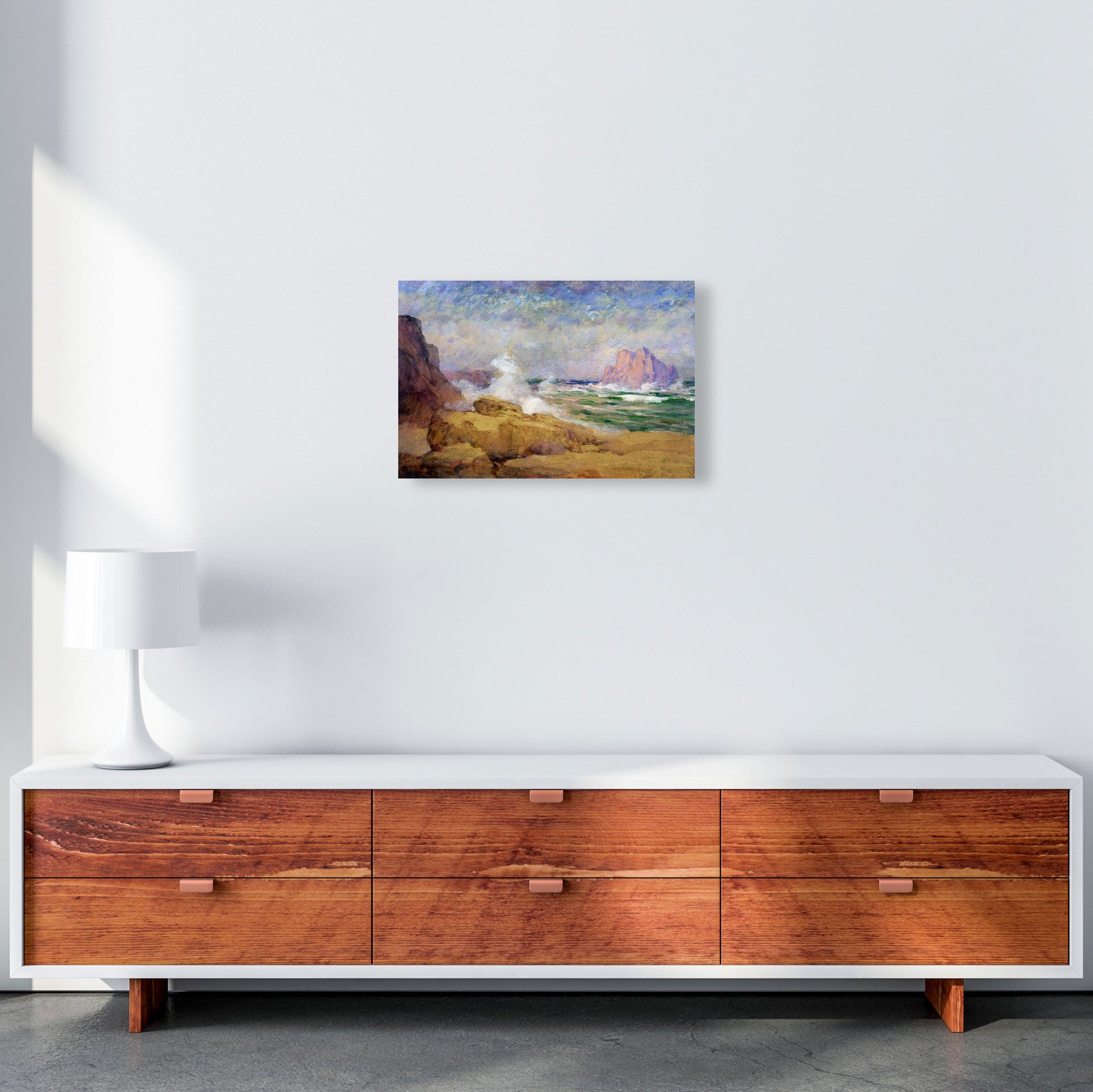 The Ocean and the Bay Painting Art Print by Seven Trees Design A3 Canvas