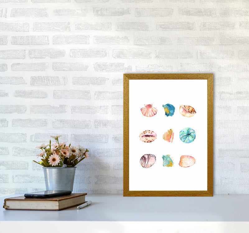 Sea And Brush Strokes II Shell Art Print by Seven Trees Design A3 Print Only