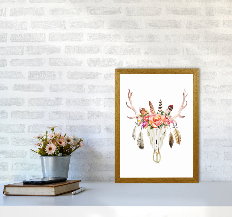 Boho cow skull Art Print by Seven Trees Design A3 Print Only