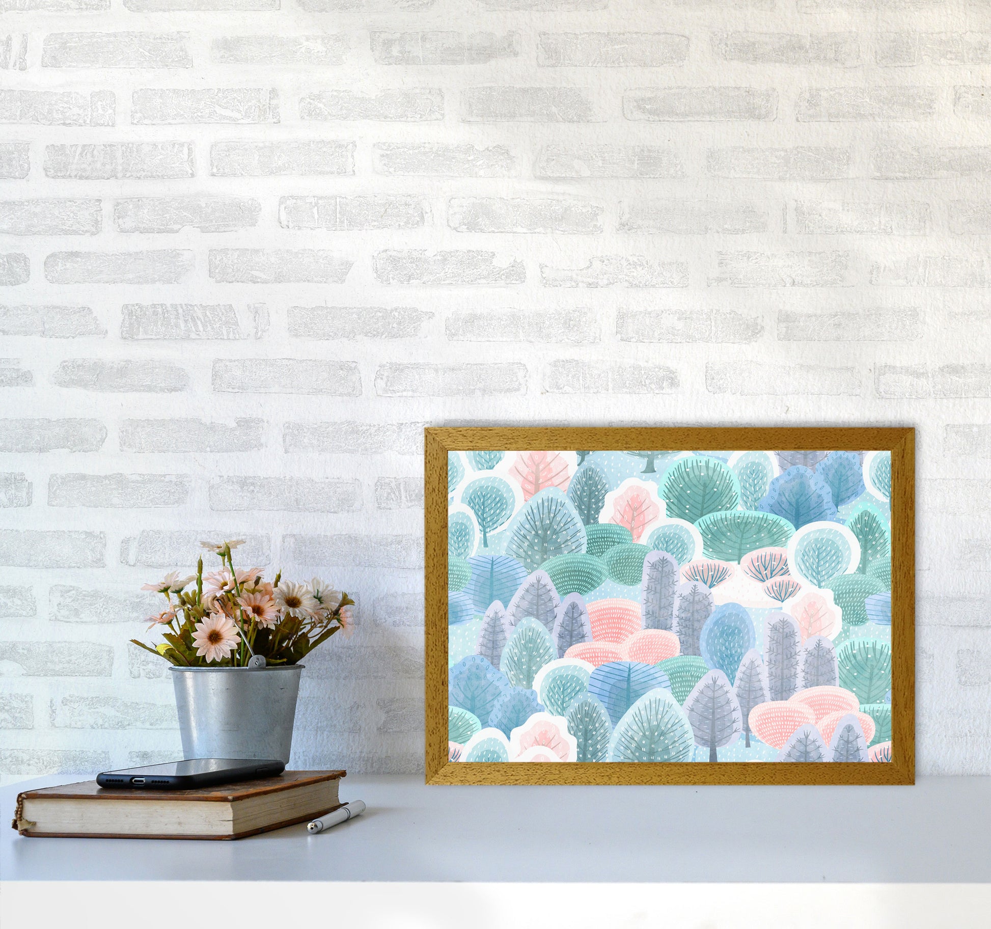 Happy Forest Art Print by Seven Trees Design A3 Print Only