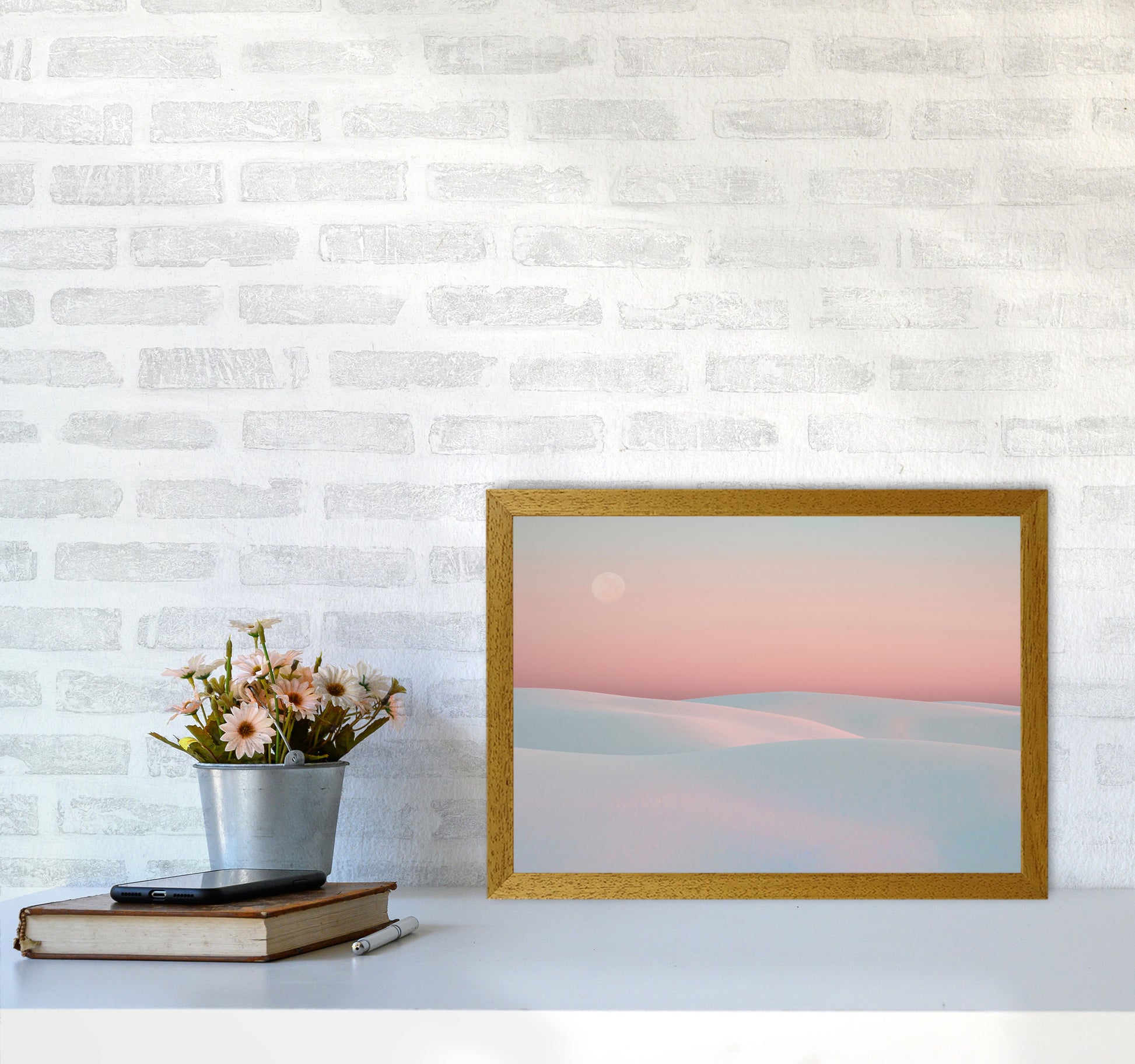 Moon And Dunes Art Print by Seven Trees Design A3 Print Only