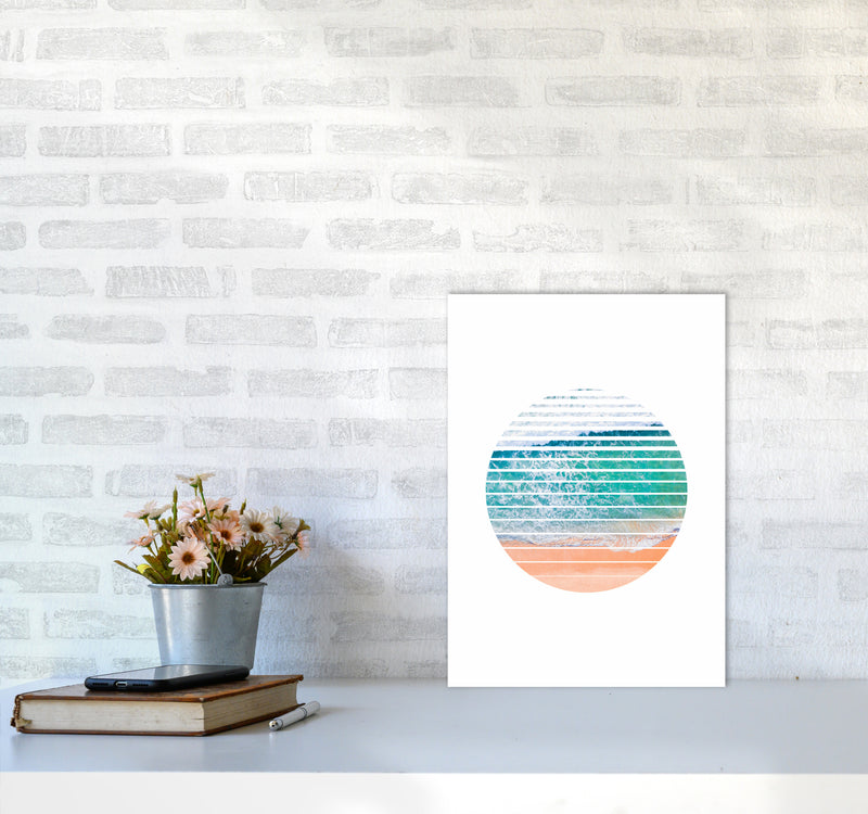 Geometric Ocean Art Print by Seven Trees Design A3 Black Frame