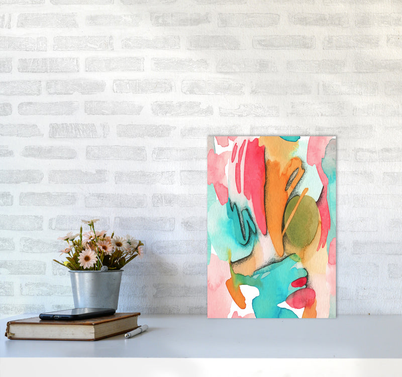 Abstract Watercolor Art Print by Seven Trees Design A3 Black Frame