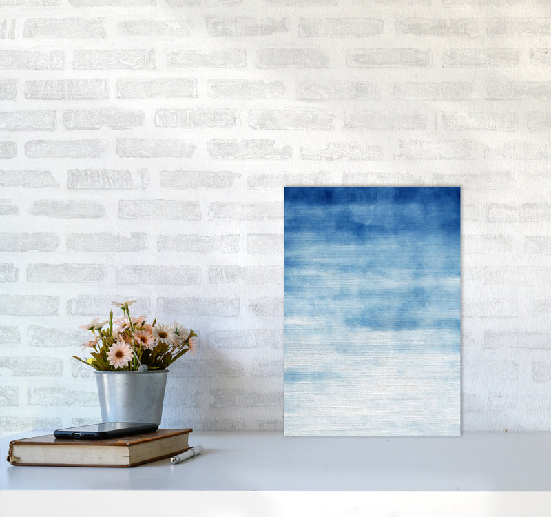 Abstract Blue Art Print by Seven Trees Design A3 Black Frame