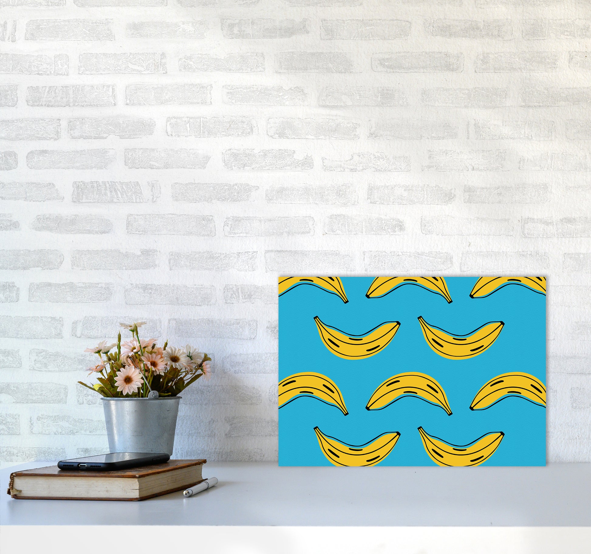 Is Bananas Art Print by Seven Trees Design A3 Black Frame