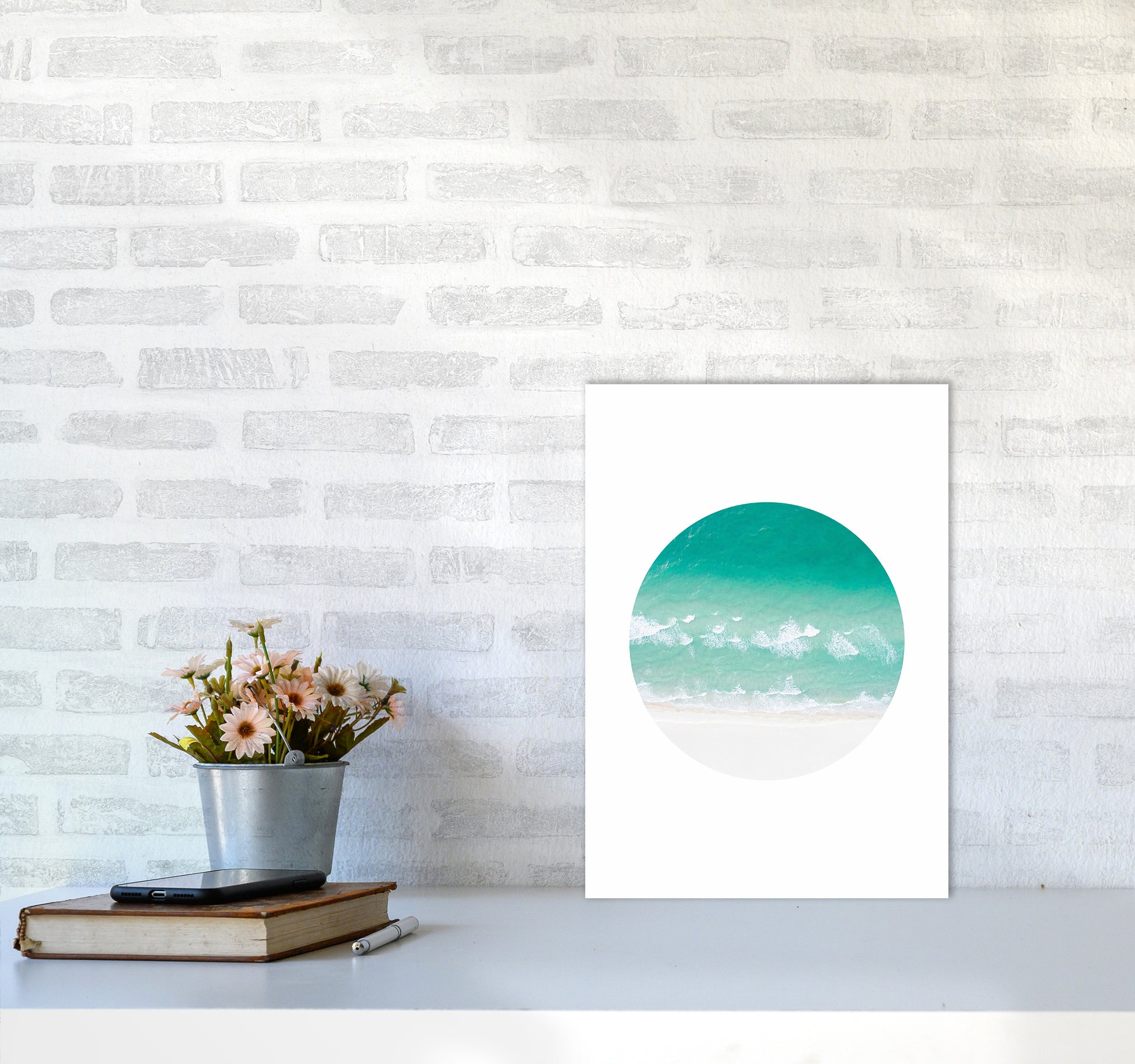 La Mar Beach Art Print by Seven Trees Design A3 Black Frame