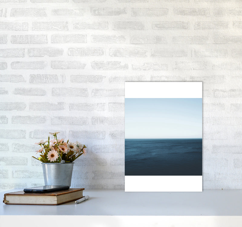 Minimal Ocean Photography Art Print by Seven Trees Design A3 Black Frame