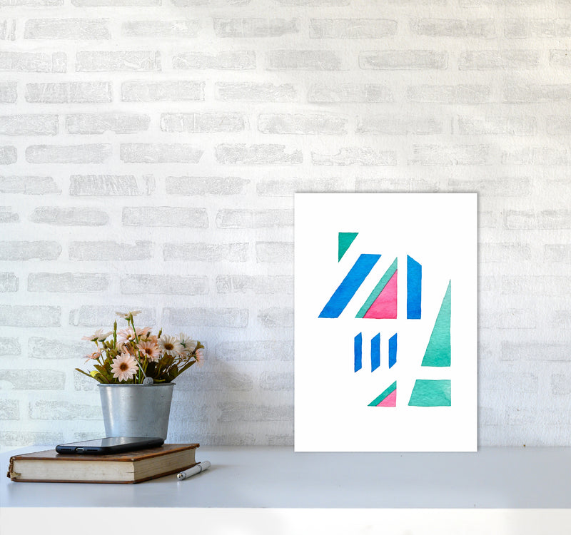 Modern Abstract Watercolor Art Print by Seven Trees Design A3 Black Frame