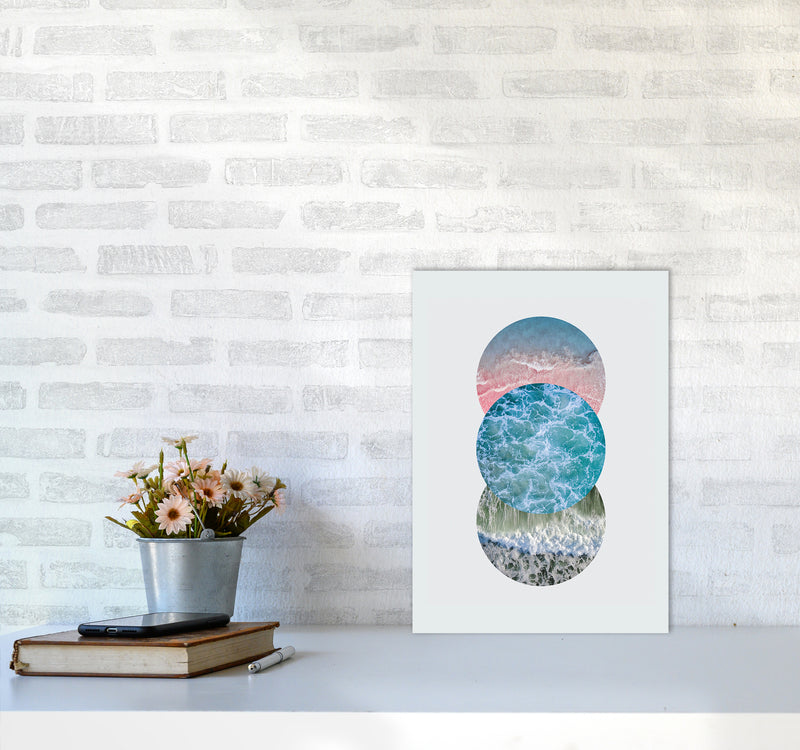 Ocean Circles Art Print by Seven Trees Design A3 Black Frame