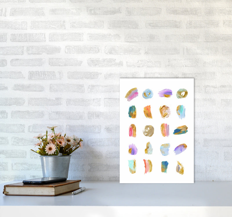 Painting Strokes Abstract Art Print by Seven Trees Design A3 Black Frame