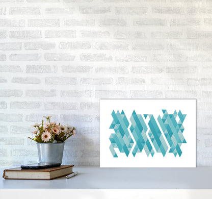 Pieces Of Mountains Abstract Art Print by Seven Trees Design A3 Black Frame