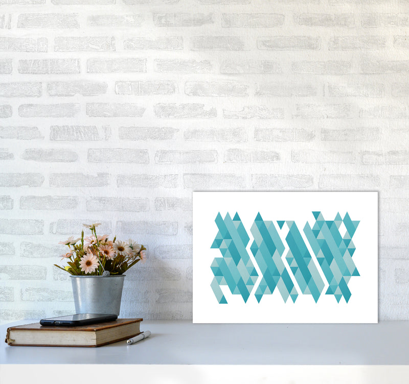 Pieces Of Mountains Abstract Art Print by Seven Trees Design A3 Black Frame