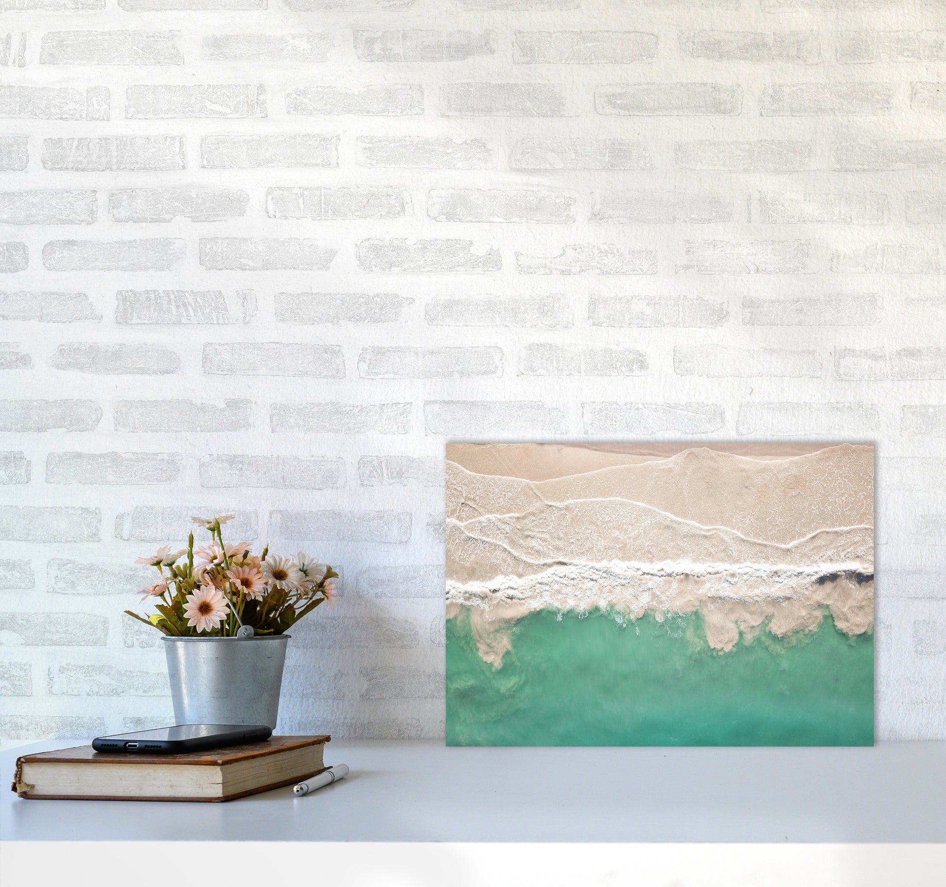 Sea From The Sky Photography Art Print by Seven Trees Design A3 Black Frame