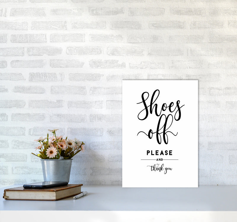 Shoes Off Quote Art Print by Seven Trees Design