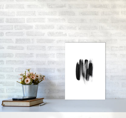 The Black Strokes Abstract Art Print by Seven Trees Design A3 Black Frame
