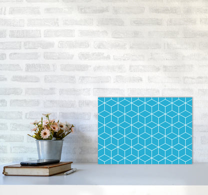 The Blue Cubes Art Print by Seven Trees Design A3 Black Frame