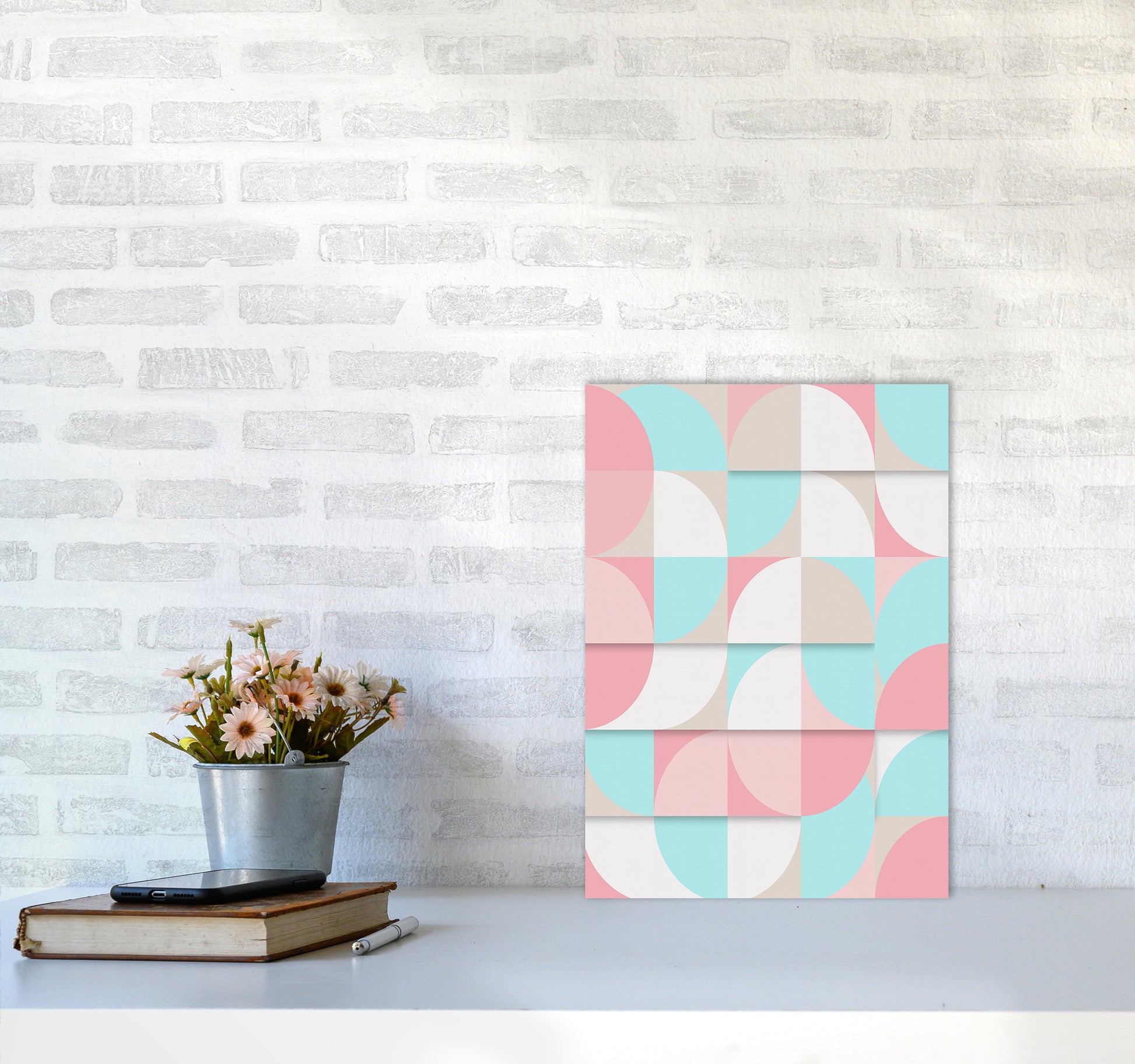 The Scandinavian Geometry Art Print by Seven Trees Design A3 Black Frame