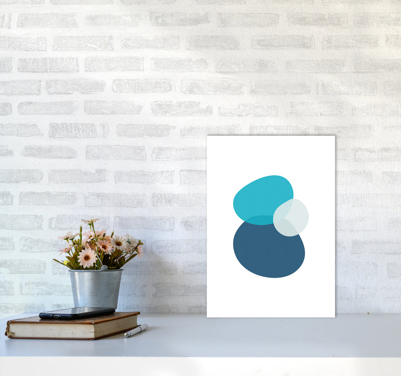 Three Stones Abstract Art Print by Seven Trees Design A3 Black Frame