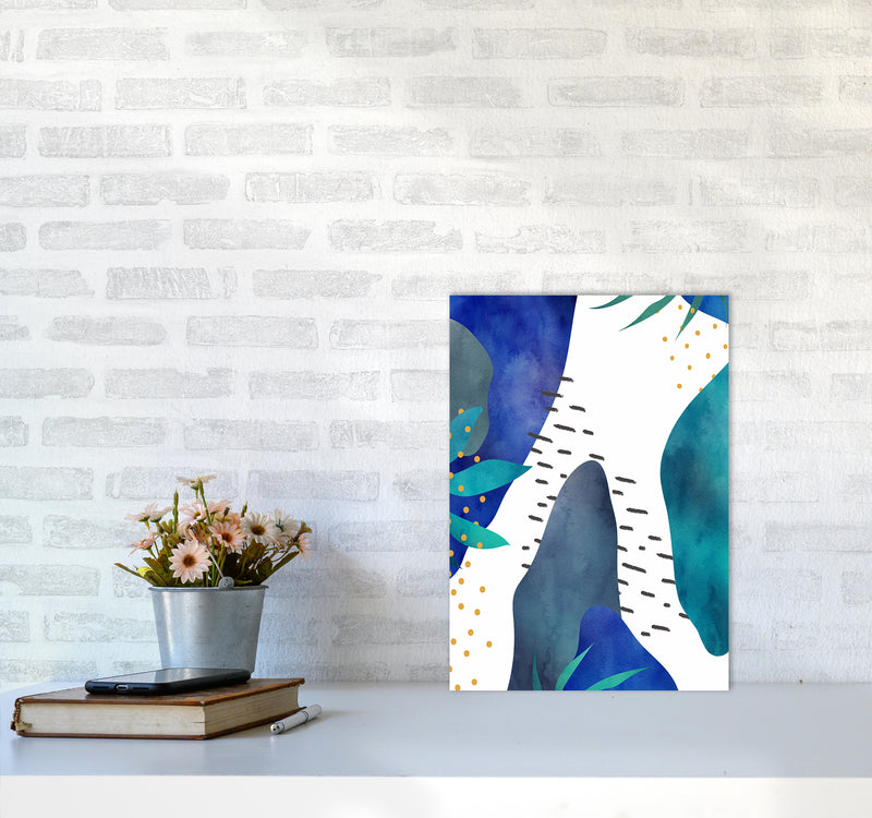 Watercolor Abstract Jungle Art Print by Seven Trees Design A3 Black Frame