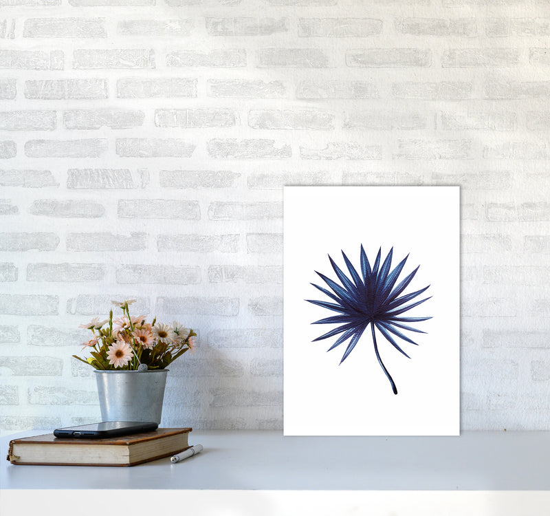 Watercolor Blue Leaf I Art Print by Seven Trees Design A3 Black Frame