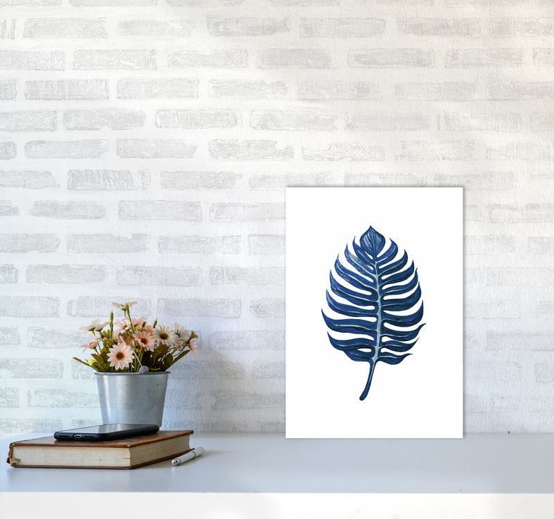 Watercolor Blue Leaf II Art Print by Seven Trees Design A3 Black Frame