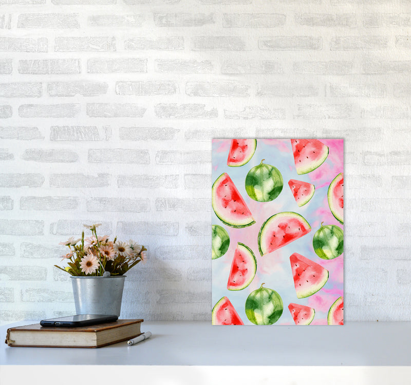Watermelon in the Sky Kitchen Art Print by Seven Trees Design A3 Black Frame