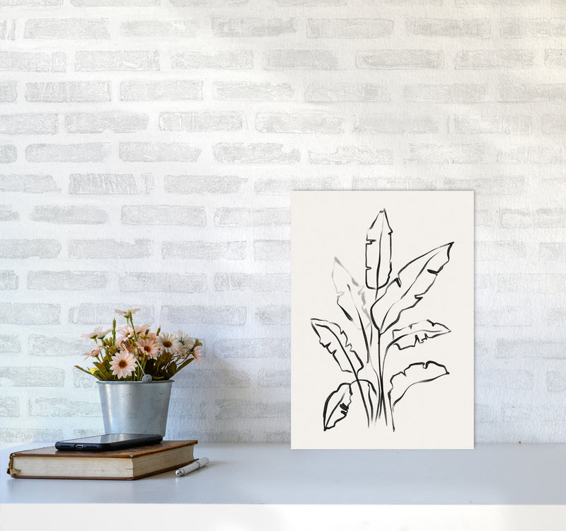 Banana Leafs Drawing Art Print by Seven Trees Design A3 Black Frame