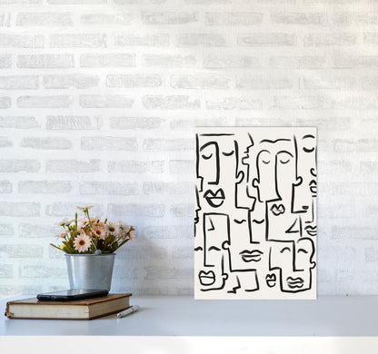 Faces Drawing Art Print by Seven Trees Design A3 Black Frame