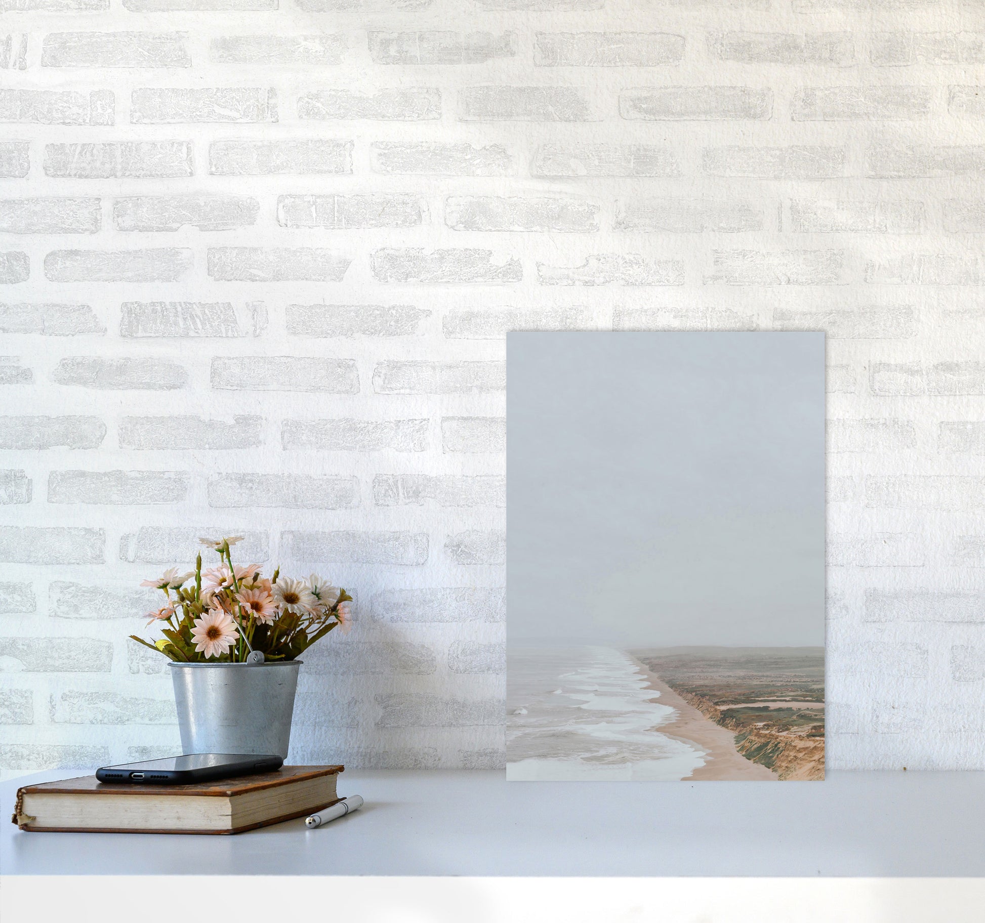 Fog and Waves Art Print by Seven Trees Design A3 Black Frame