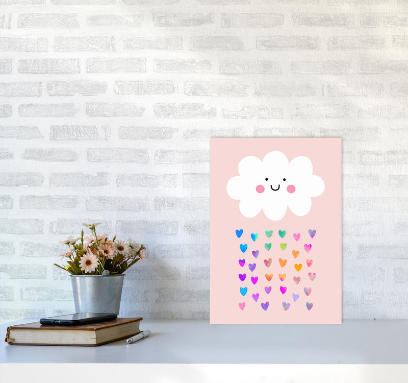 Happy Cloud Art Print by Seven Trees Design A3 Black Frame