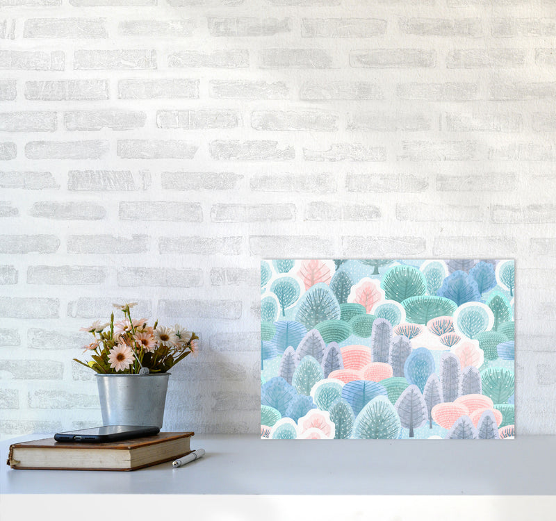 Happy Forest Art Print by Seven Trees Design A3 Black Frame