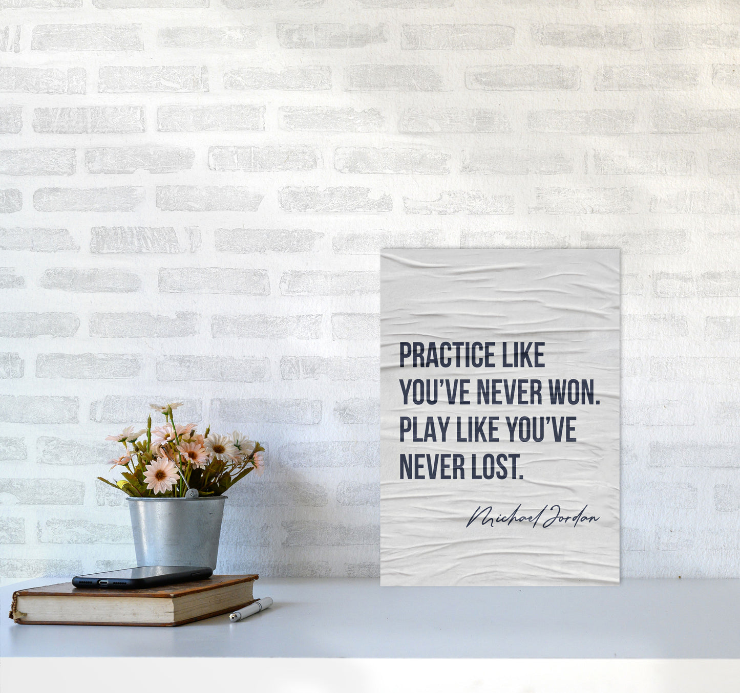 Michael Jordan Quote Art Print by Seven Trees Design A3 Black Frame