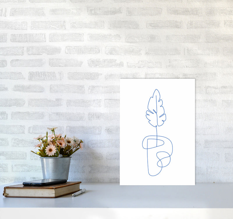 One Line Botanical Art Print by Seven Trees Design A3 Black Frame