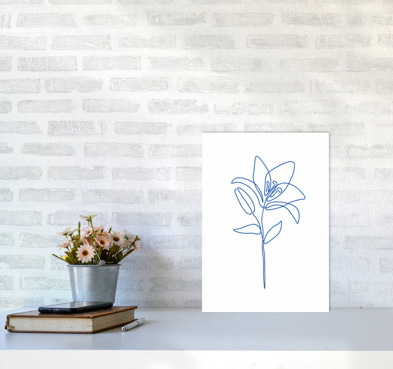 One Line Flower II Art Print by Seven Trees Design A3 Black Frame