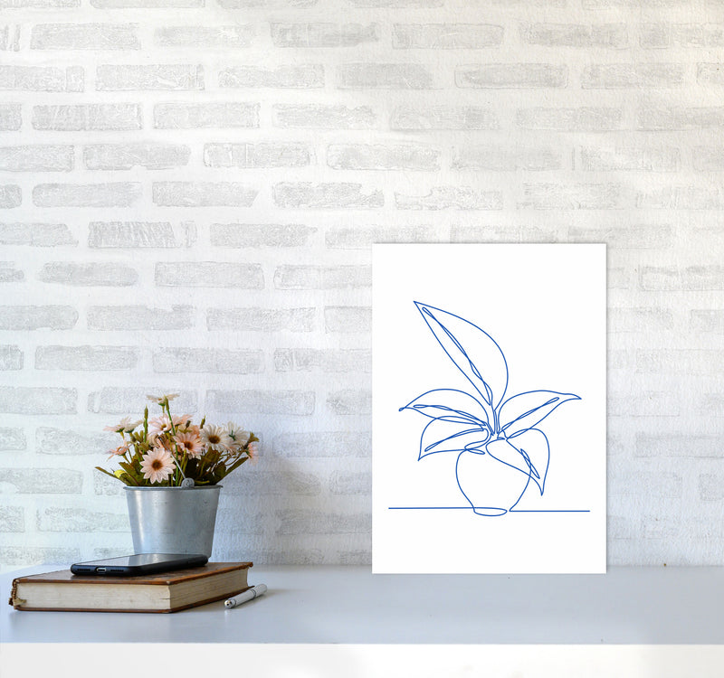 One Line Plant I Art Print by Seven Trees Design A3 Black Frame