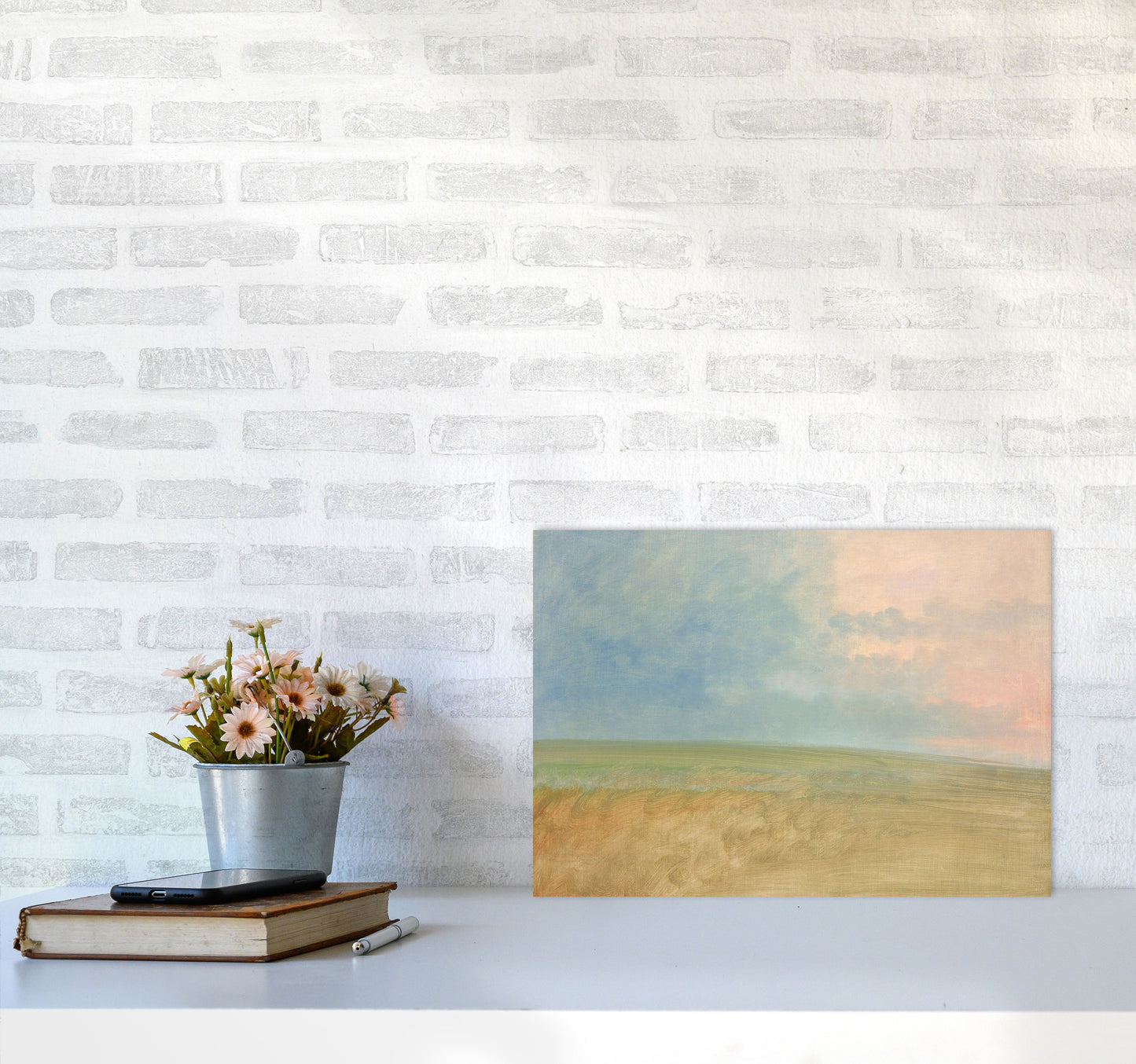 Peaceful Field Art Print by Seven Trees Design A3 Black Frame
