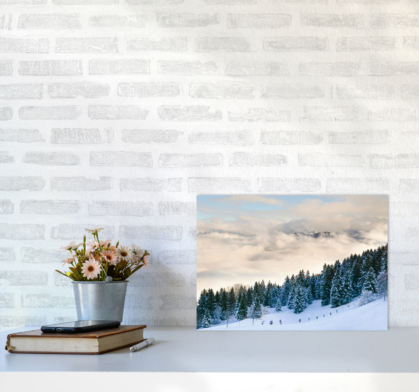Pines in the sky Art Print by Seven Trees Design A3 Black Frame