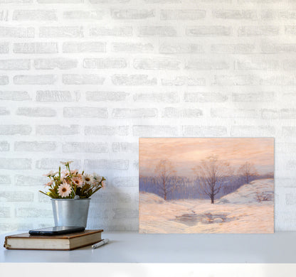 Snowy Sunset Art Print by Seven Trees Design A3 Black Frame