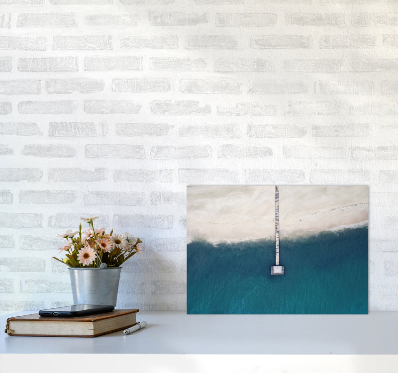 The bay from the sky Art Print by Seven Trees Design A3 Black Frame