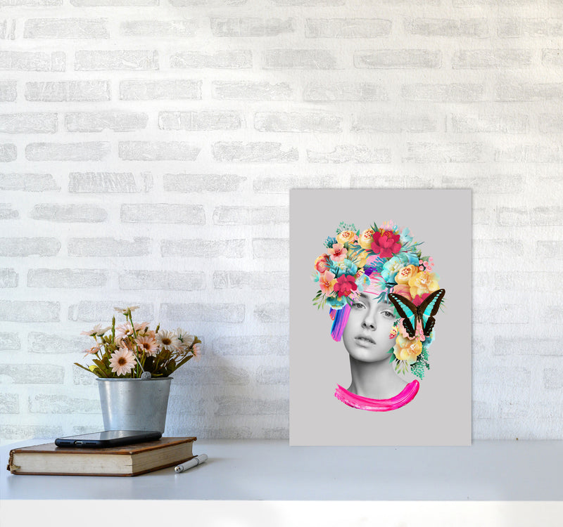 The Girl and the Butterfly Art Print by Seven Trees Design A3 Black Frame