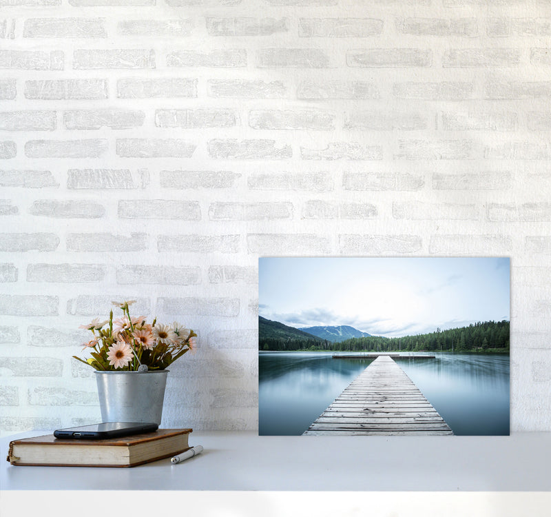 The Lake Art Print by Seven Trees Design A3 Black Frame