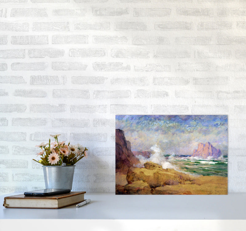 The Ocean and the Bay Painting Art Print by Seven Trees Design A3 Black Frame