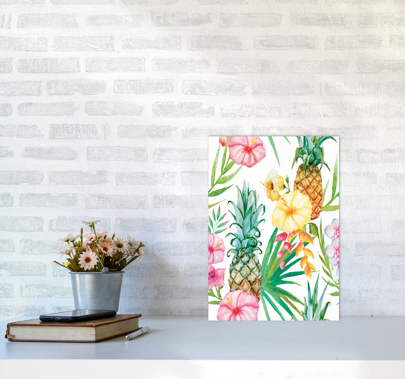 The tropical pineapples Art Print by Seven Trees Design A3 Black Frame