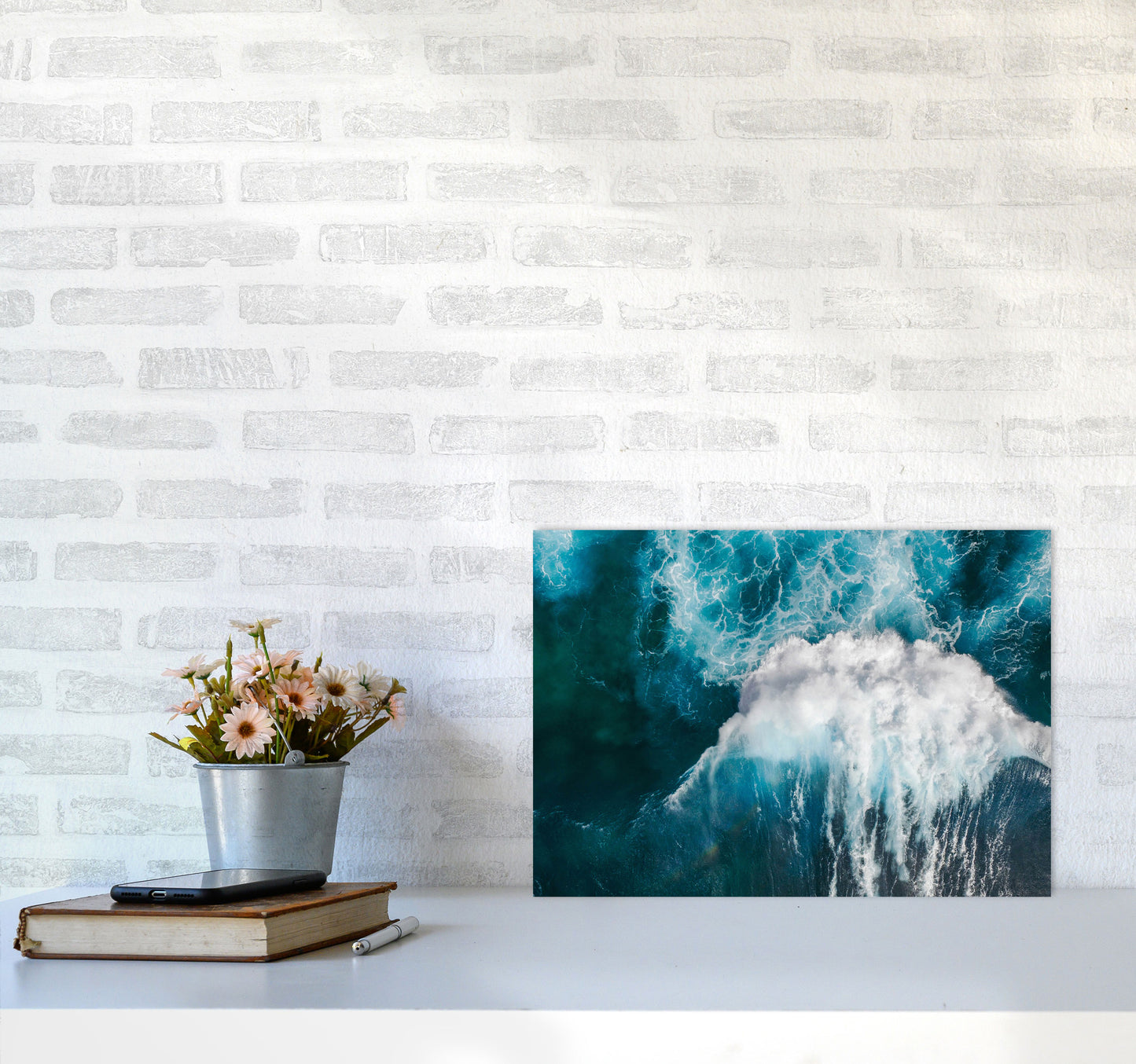The wave Art Print by Seven Trees Design A3 Black Frame