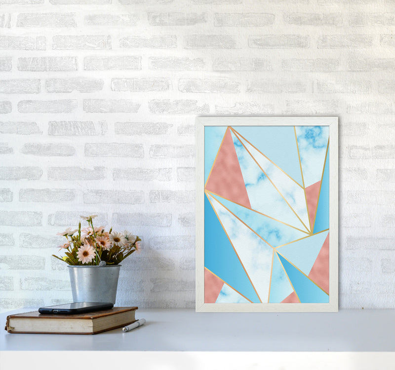 Geometric Sky Art Print by Seven Trees Design A3 Oak Frame